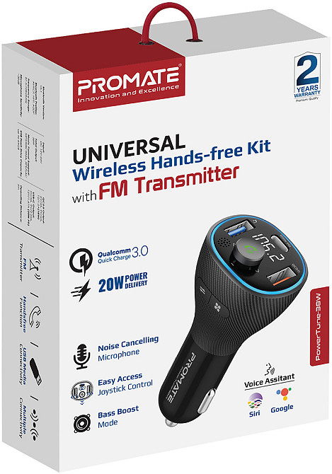 FM-трансмітер Promate PowerTune-38w Black ( Чорний ) Харьков - изображение 7