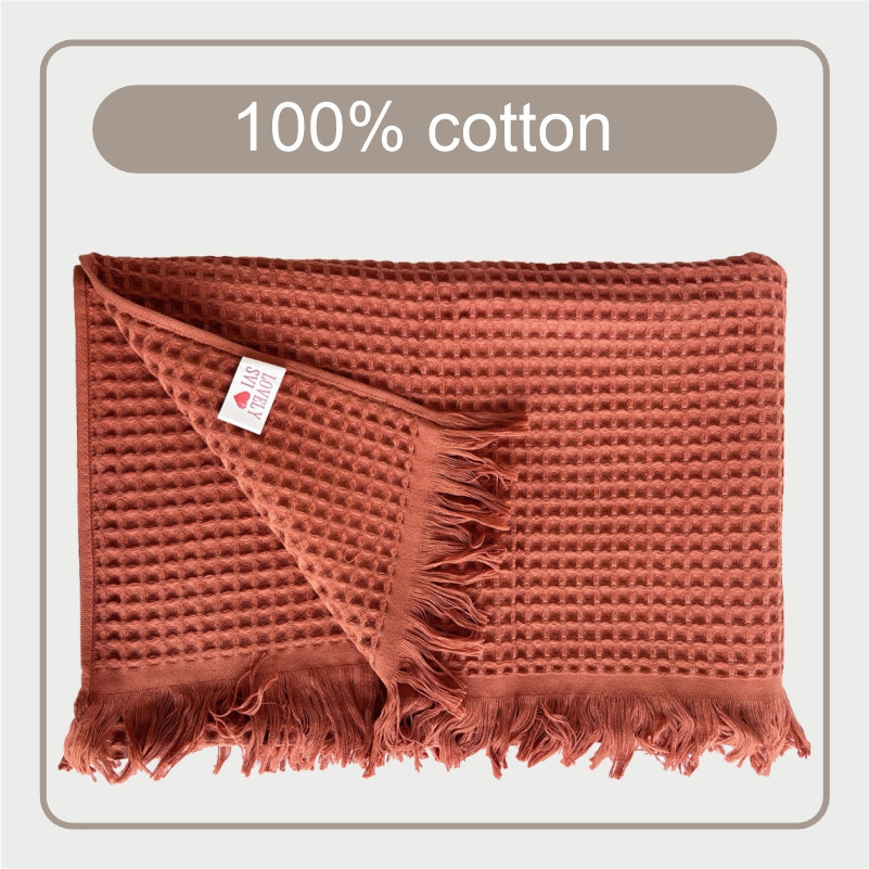 Вафельний рушник Lovely Svi - бавовна-  для ванної, готелів, спа - XXL 90х180 см -Теракотовий (402415) Київ - фото 3