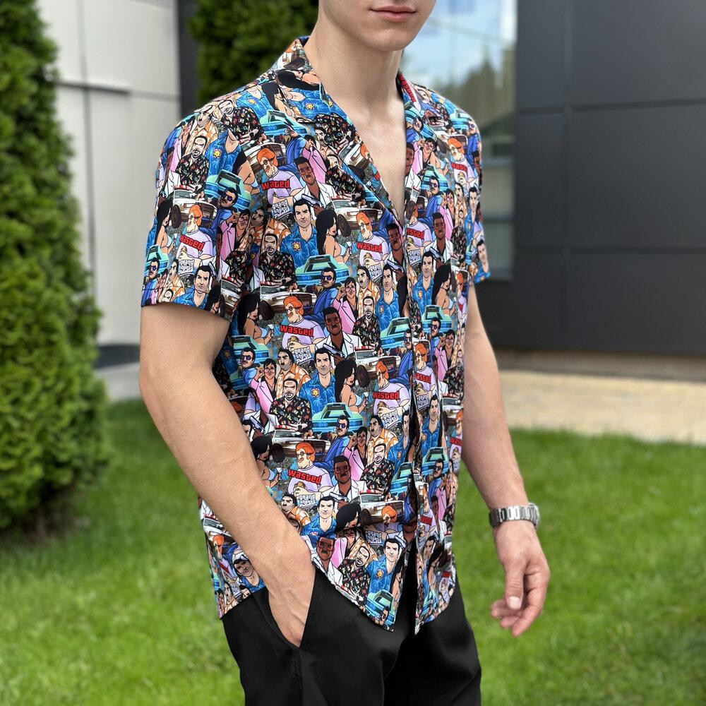 Пляжная мужская рубашка с принтом Pobedov Dejavu GTA Киев - изображение 7