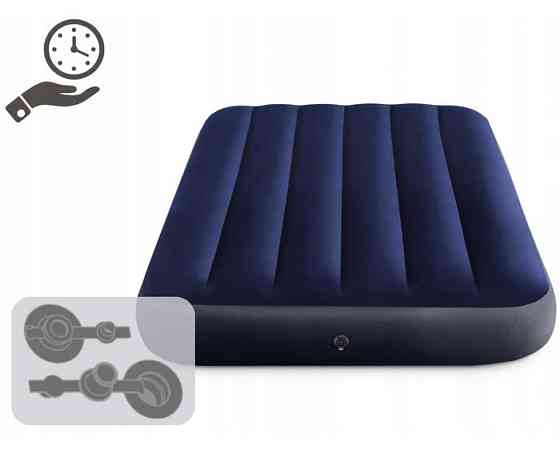 Матрас надувной Intex 64757 191x99x25 см, темно-синий Киев
