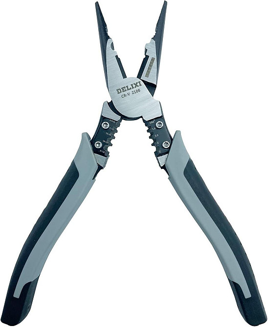 Плоскогубці DELIXI 7" з функцією зачистки та обжиму Київ - фото 1