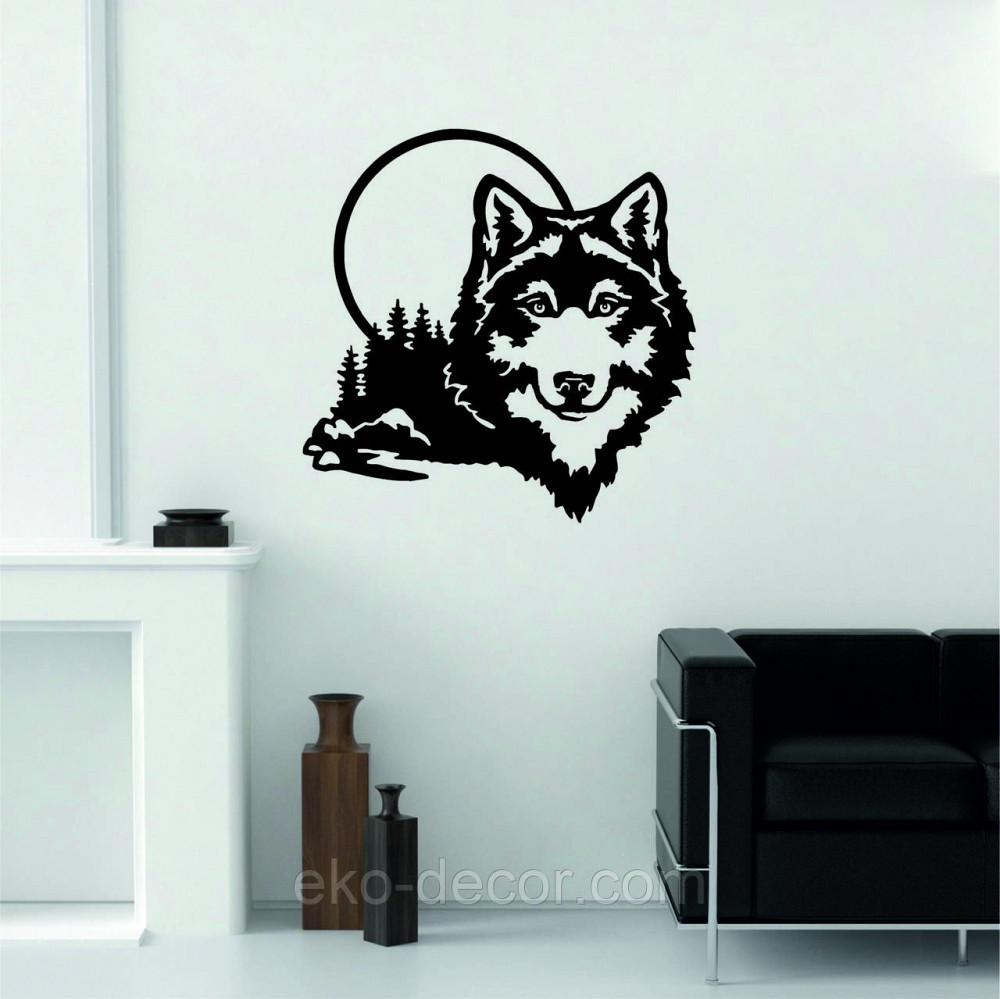 Декоративное настенное Панно «Волк», Декор на стену 90*90 см, Черный Киев - изображение 8