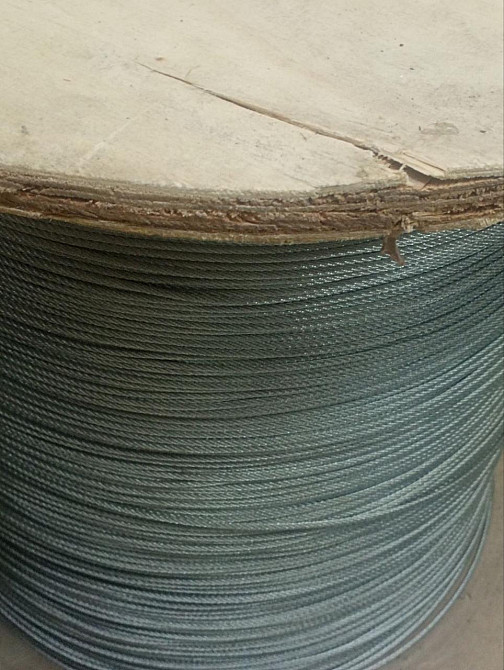 Трос сталевий "GoralMet" в білому оцинку DIN 3055 діаметром 2,0 мм/ 6х7, намотка 4 км Киев - изображение 2