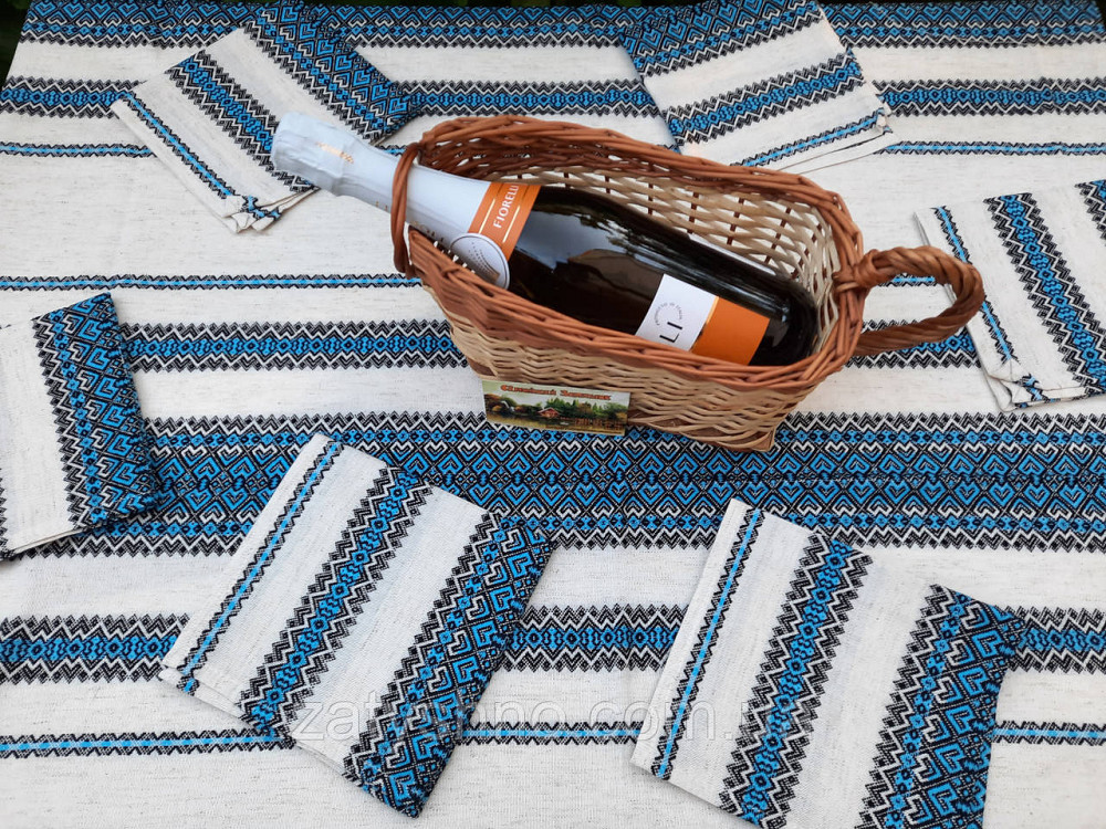 Сервірувальна скатертина з серветками синя Київ - фото 7