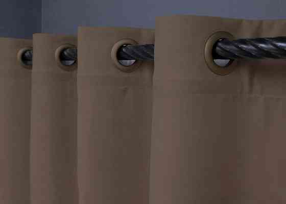 Комплект штор на люверсах VR-Textil Мікровелюр Petek YL № 1802ш Коричневий 150х270 см 2 шт (37-0268) Київ