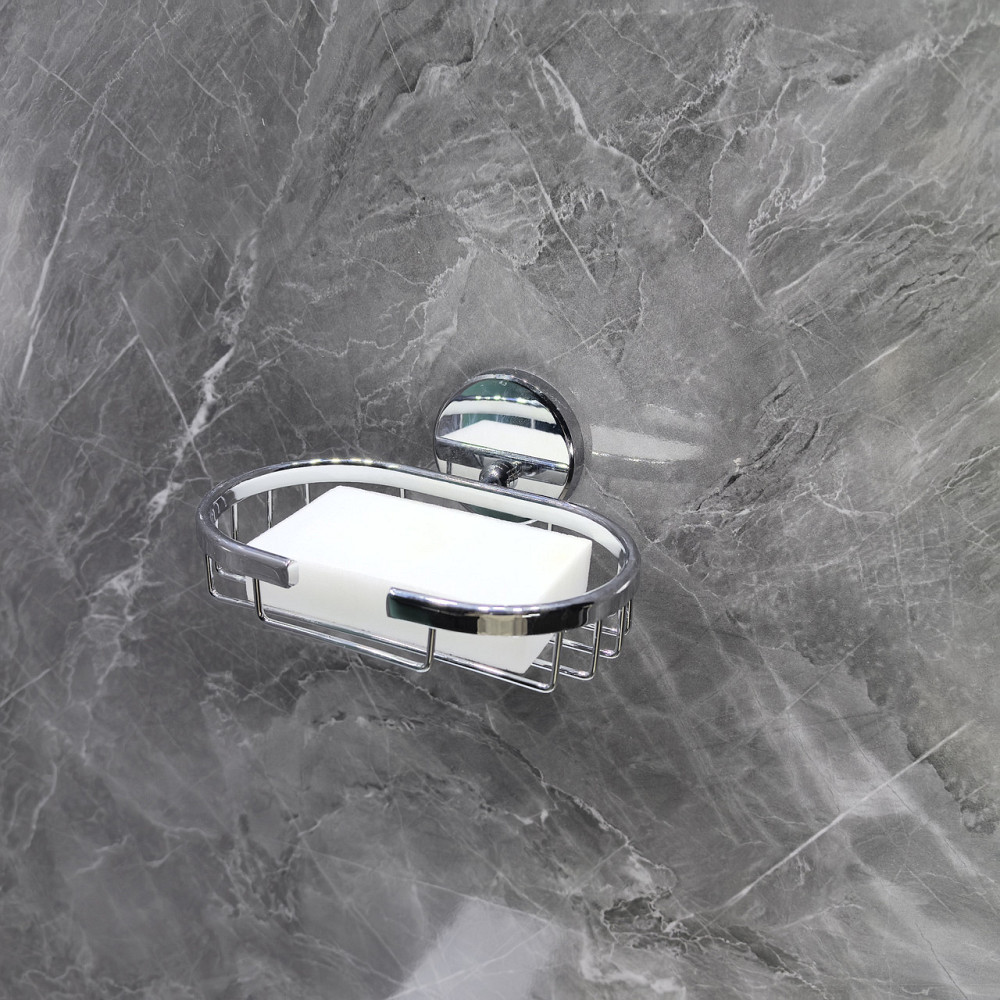 Мыльница настенная Zerix LR3302-2 металлическая решетка глубокая хромированная (LL1423) Черновцы - изображение 2