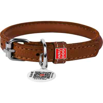 Ошейник для животных WAUDOG Soft с QR паспортом круглый Д 8 мм Д 20-25 см коричневый (22316) Винница