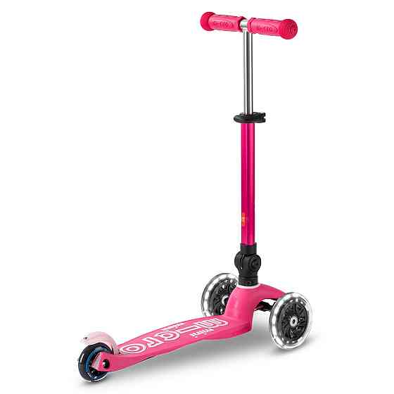 Самокат MICRO складний серії Mini Deluxe Foldable LED – Рожевий Дніпро