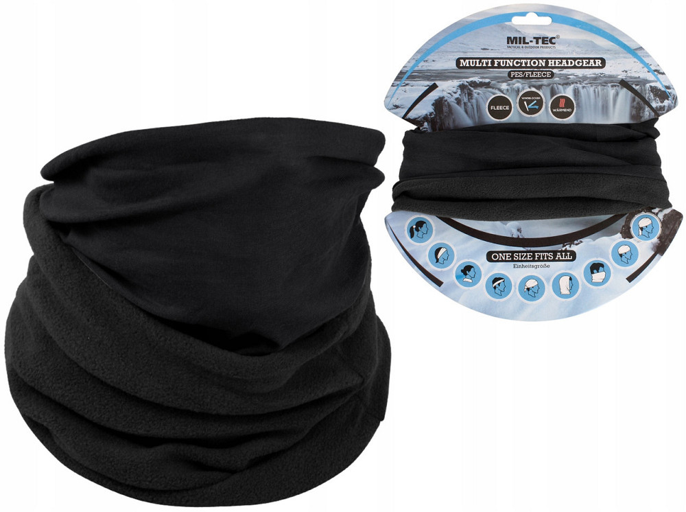 Універсальний Тактичний Бафф (Шарф) з флісу багатофункціональний Mil-Tec від Sturm (12217002) Black Нововолинськ - фото 1