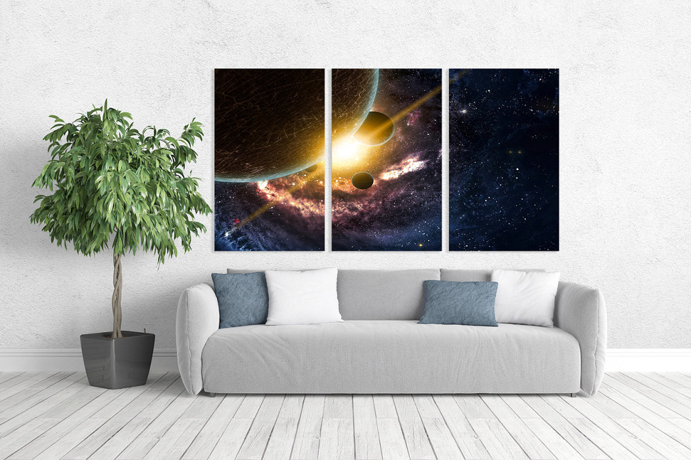 Модульная картина в гостиную / спальню Космос    ART-084_3A 70х130 см Киев - изображение 2