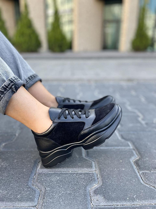 Masis Кросівки жіночі MASIS 1018 чорні (весна-осінь, шкіра+замша натуральна) (5176) Коломыя - изображение 8