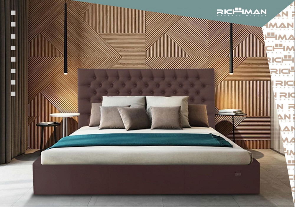 Ліжко Cambridge VIP 140 х 190 см Missoni 022 С1 З додатковою металевою цільнозварною рамою Фіолетовий Дніпро - фото 13