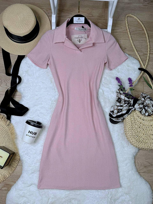 Стильне жіноче плаття-поло в спортивному стилі Рожевий, 42/44 Одеса - фото 1