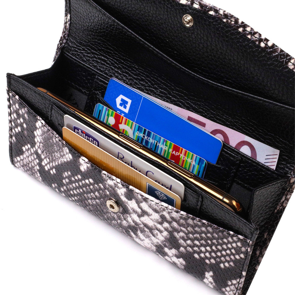 Жіночий шкіряний гаманець для карток купюр та монет CANPELLINI 21692 Різнокольоровий Київ - фото 16