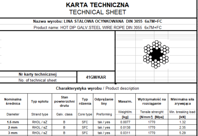 Трос сталевий "GoralMet" в білому оцинку DIN3055 діаметром 2,0 мм/ 6х7, котушка 200м Стрий - фото 1
