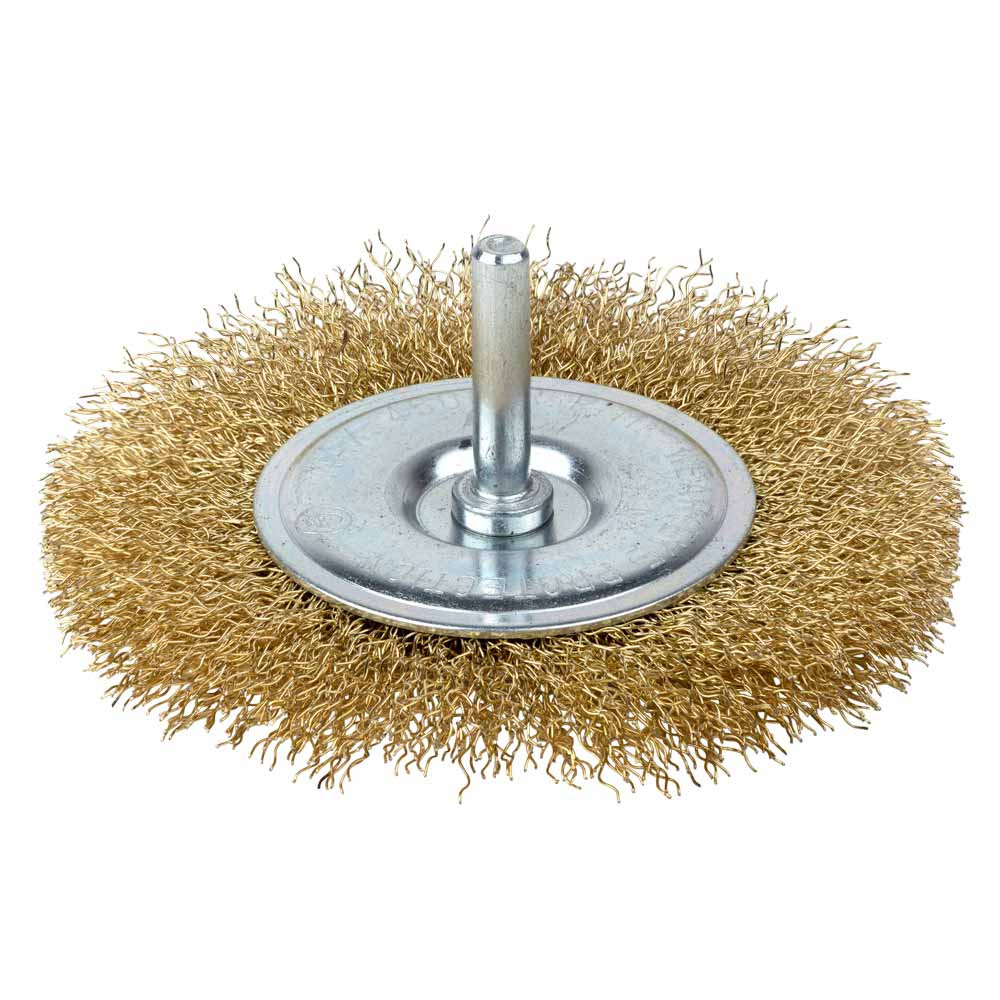 Grad Щетка проволочная дискообразная Ø100мм хвостовик Ø6мм (латунированная) GRAD (9032105) Коломия - фото 1