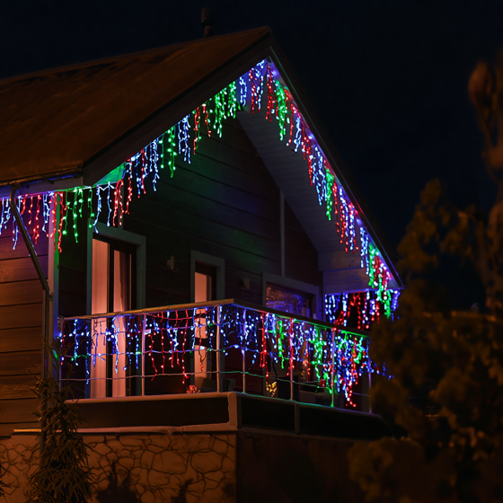 Новорічна гірлянда вулична Бахрома 36 м 600 LED чорний провід Мультиколор 36МBML Коломия