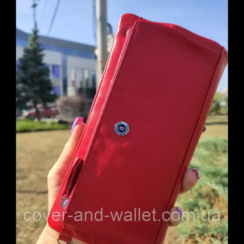 Стильний жіночий шкіряний гаманець клатч бірюзового кольору Boston B 213 Київ - фото 4