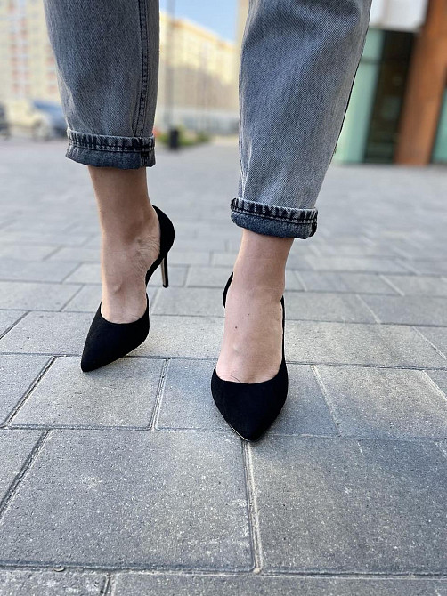 Meideli Туфлі жіночі MEIDELI чорні еко-замша каблук 10см 36р.-23.5см 40р.-26см (L311-1 4970) Коломия - фото 5