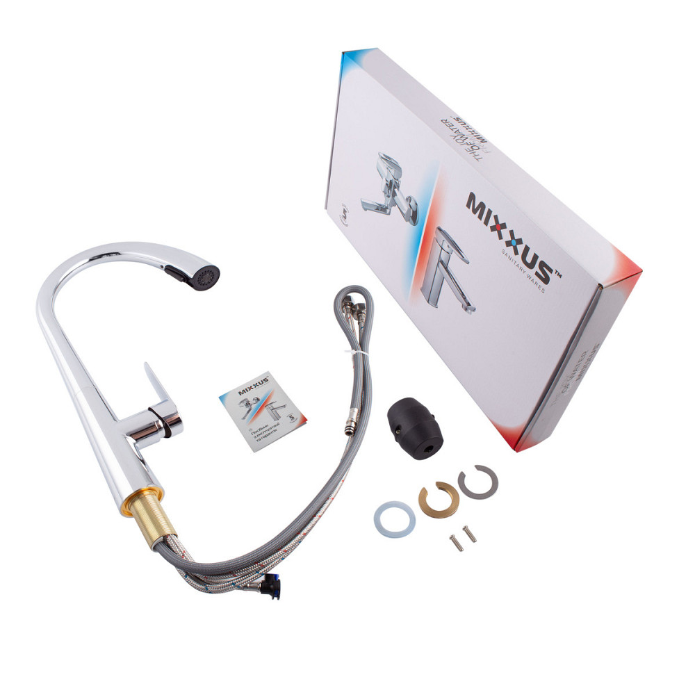 Кухонный смеситель Mixxus Premium WARTA 014 с выдвижным изливом (MI6956) Харьков - изображение 9