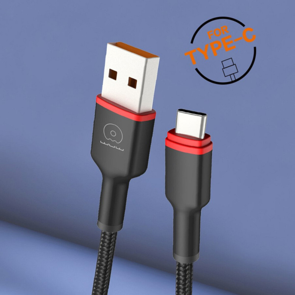 Кабель WUW-X203 USB Type-C 2,4A 1m black (6972573336203) Київ - фото 2