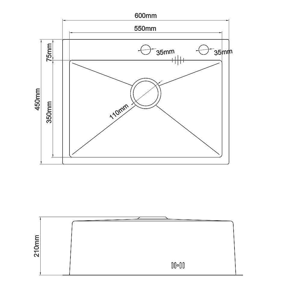 Мийка кухонна 3mm 600х450 Сатин 6045HS Mira Луцьк - фото 7