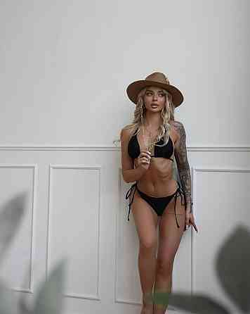 Женский базовый раздельный купальник на завязках турецкий бифлекс Одесса