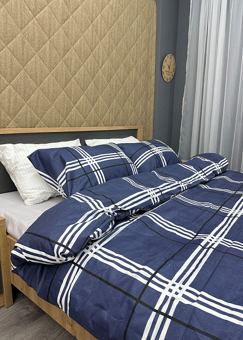 Комплект постельного белья, Decorator Kelso Полуторный 145х215 синий с белым (88-005) Киев - изображение 5