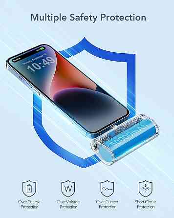 Портативный Power Bank Charmast 5000 мА·ч для iPhone, Lightning, быстрая зарядка PD 20 Вт, черный Киев