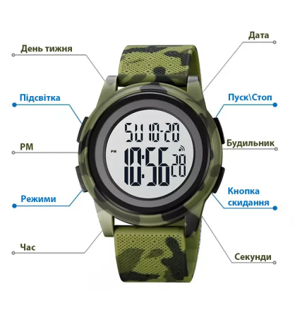 Спортивний наручний годинник Skmei 1895 (Камуфляж) Вінниця