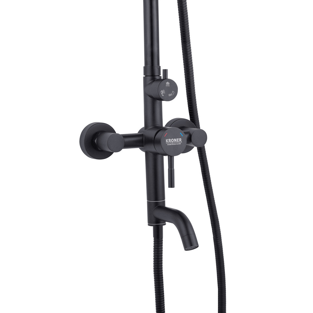 Душевая система для ванны Kroner KRP Edelstahl Klassisch - SCH063 черная Киев - изображение 3