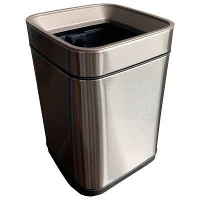 Контейнер для мусора JAH квадратный без крышки с вн. ведром серебряный металлик 8 л (6332) Винница - изображение 8