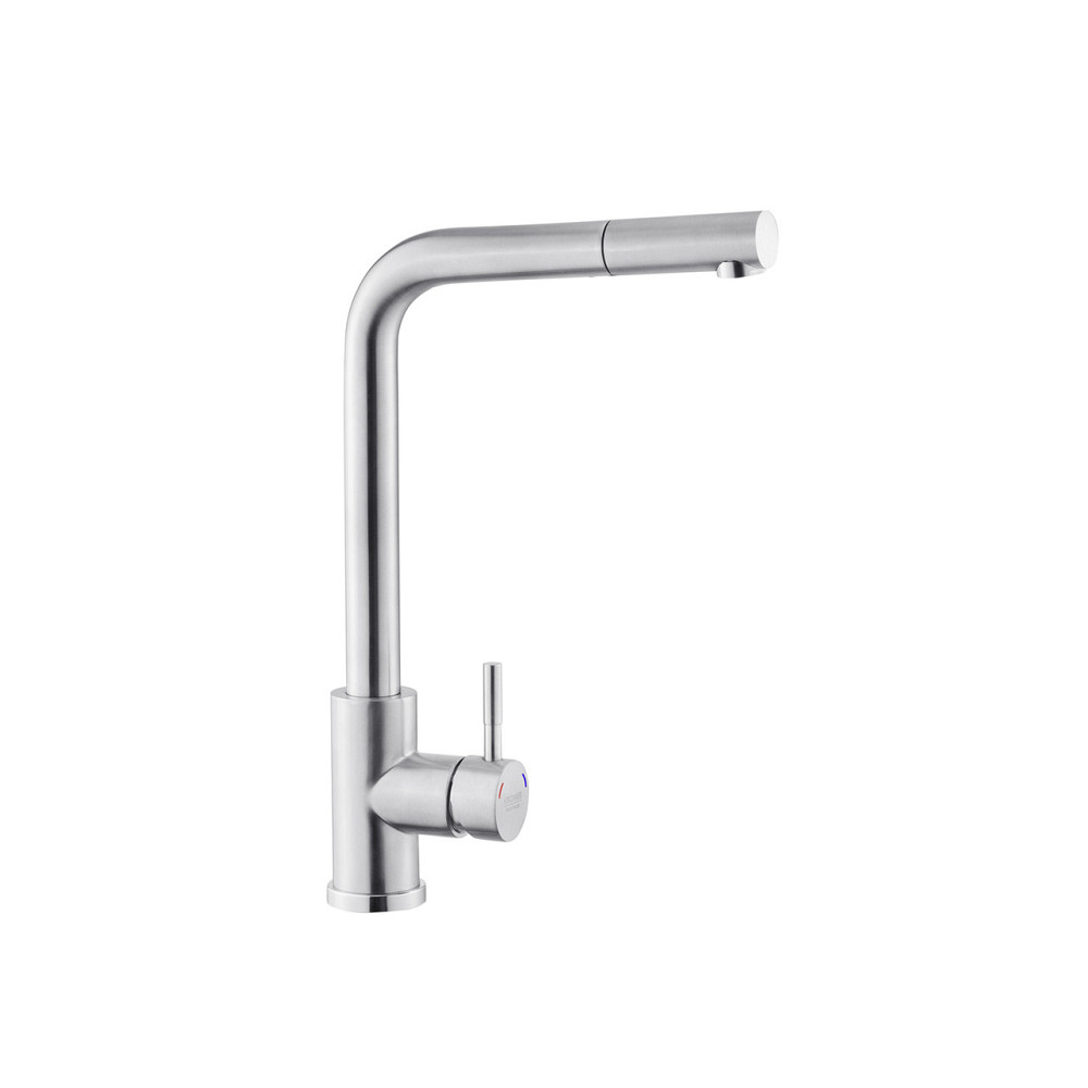 Смеситель для кухни с выдвижным изливом Kroner KRP Edelstahl Klassisch - ESG03917 сатин Киев - изображение 1