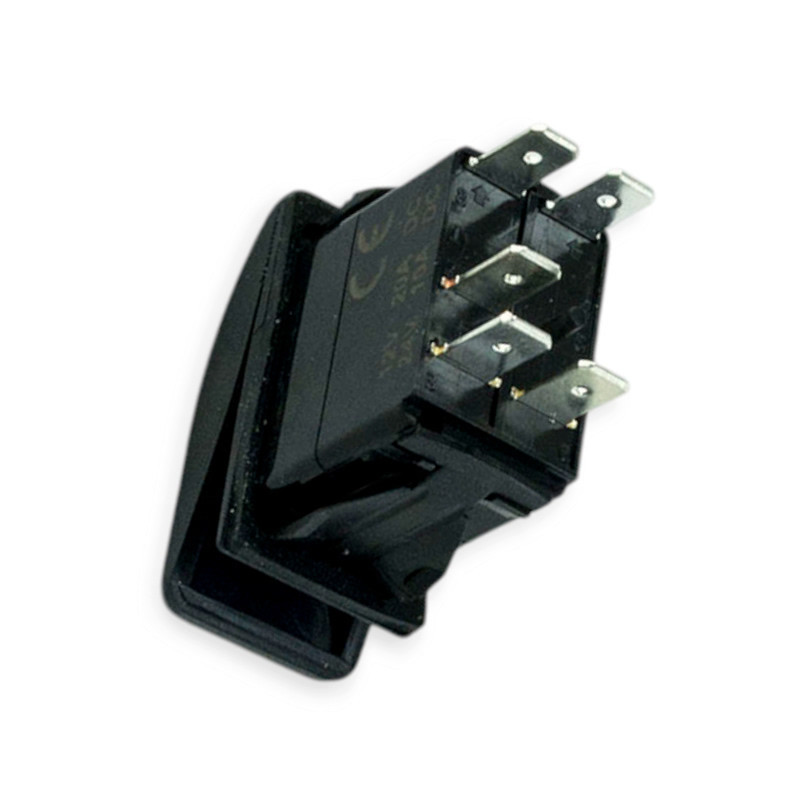 Тумблер-кнопка (35х20 мм) универсальная 2 положения (5 контактов) синяя подсветка Мукачево - изображение 1