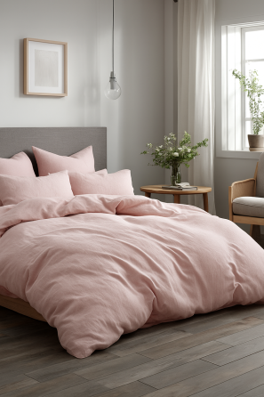 Ecotton Підковдра на блискавці Ecotton полуторний 150х215 см фланель з бавовни Pink рожевий Коломия