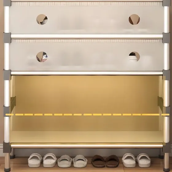 Полка для обуви SKLM-33-LT6205 черна-белая 4 полки Коломия