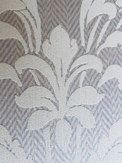 Текстильні шпалери на флізеліновій основі Cador Rasch Textil 086668 блакитна основа зигзаги ялинка вензелі Київ - фото 3