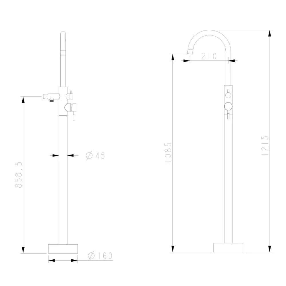 Смеситель для ванны напольный Wezer EKO19A-01 нержавеющая сталь Киев - изображение 8