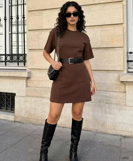 Жіноче стильне повсякденне плаття, трикотаж. Шоколад, 50/52 Одеса - фото 1