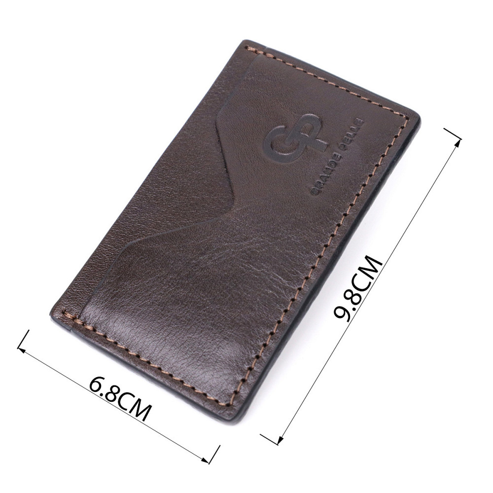 Компактний кард-кейс із натуральної шкіри GRANDE PELLE 11629 Коричневий Київ - фото 3