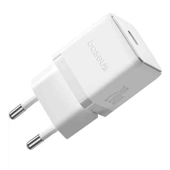 Сетевое зарядное устройство с кабелем Baseus Palm Fast Charger 1C 20W EU Moon White set USB-C to iP 20W 1m Одесса