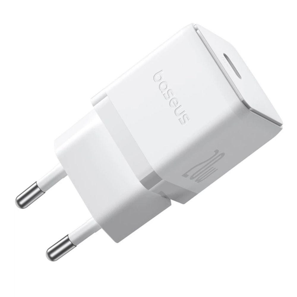 Сетевое зарядное устройство с кабелем Baseus Palm Fast Charger 1C 20W EU Moon White set USB-C to iP 20W 1m Одесса - изображение 6