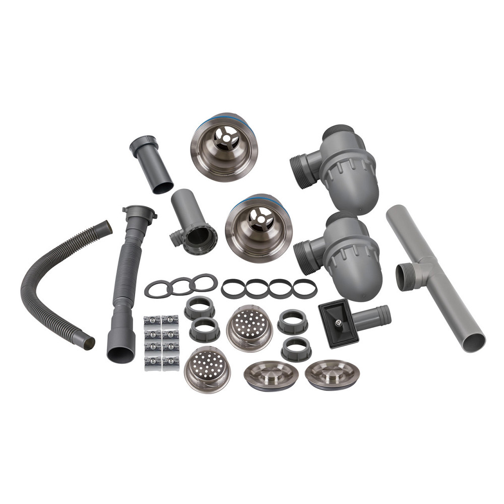 Мийка для кухні з двома чашами інтегрована Lidz Handmade H7843 (LDH7843BRU35387) Brushed Steel 3,0/1,0 мм Київ - фото 9