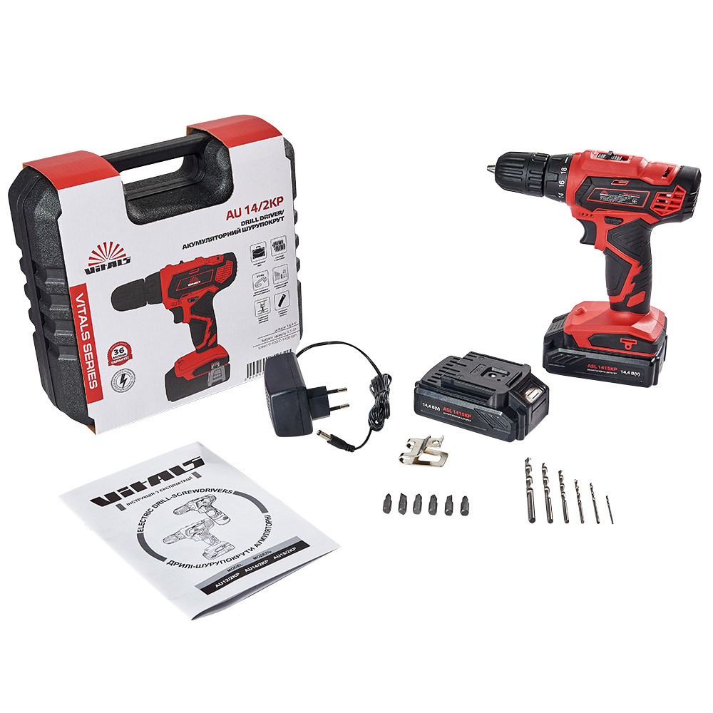 Дриль-шурупокрут акумуляторний Vitals AU 14/2KP Харків - фото 2
