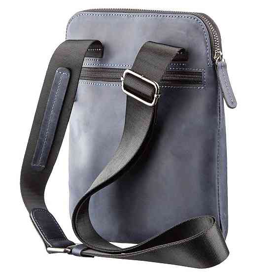 Стильний чоловічий месенджер з вінтажній шкіри Shvigel 11179 Синій Київ