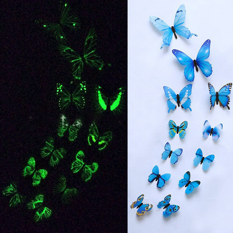 Метелики декоративні фосфорні 12 штук блакитний Київ - фото 1