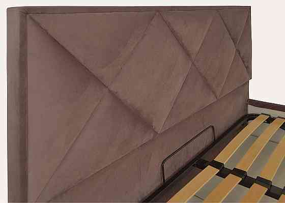 Ліжко Двоспальне Leeds Comfort 180 х 200 см З підйомним механізмом та нішою для білизни Коричневий Київ