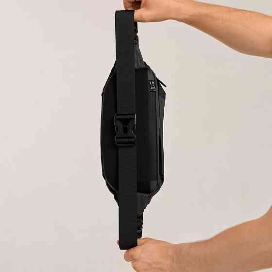 Чоловіча бананка нейлонова сумка сіра Pobedov Minimal Київ