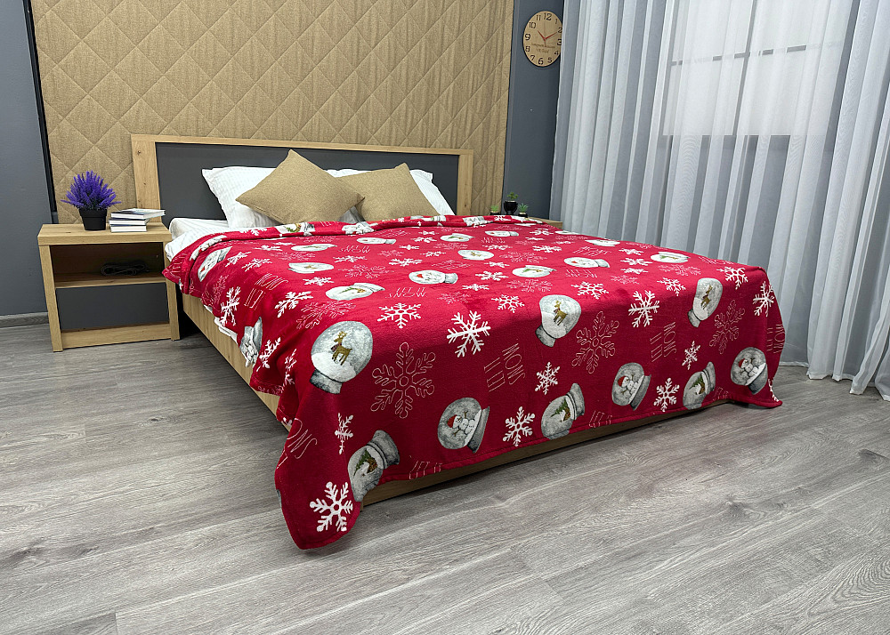 Плед-покривало Decorator WellSoft 150х210 см з різдвяним принтом Червоний (87-173) Київ - фото 5