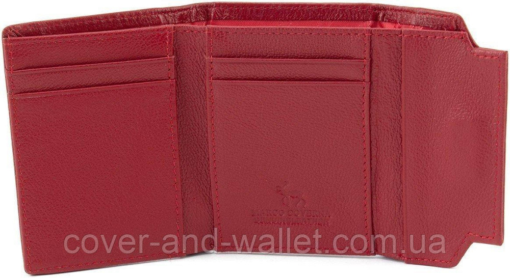 Маленький жіночий гаманець із натуральної шкіри червоного кольору на магніті Marco Coverna Київ - фото 5